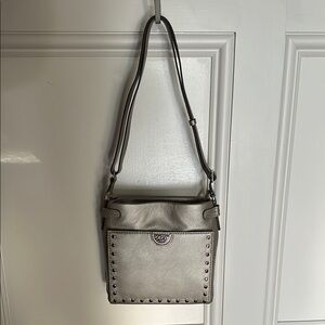 Brighton Gray Crossbody Bag with Silver Accents